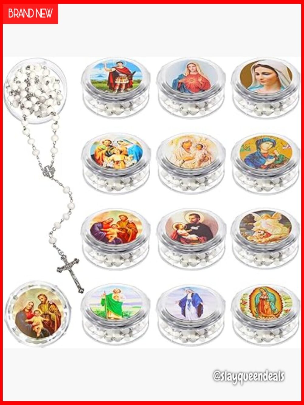 Wooden Bead Rosary Necklace Scented Catholic Religious Cross